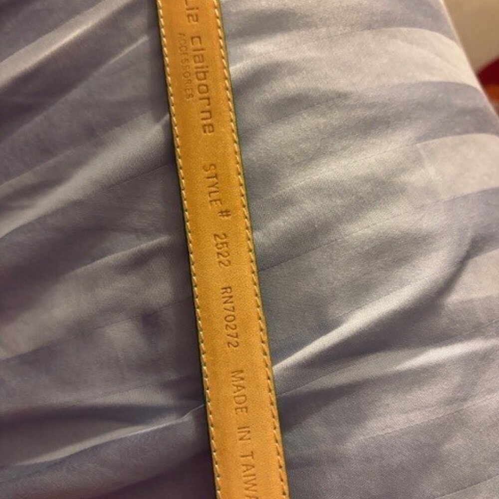 VTG LIZ CLAIBORNE Belts (2) Green & Navy 3/4"W x 33"L- gold buckles '80-90s Sz M - Picture 6 of 11